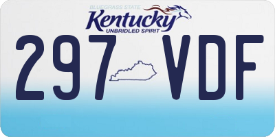 KY license plate 297VDF