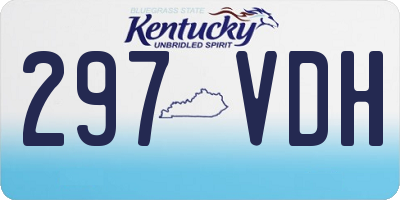 KY license plate 297VDH