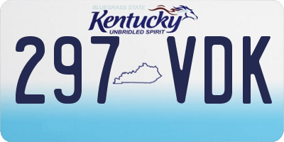 KY license plate 297VDK