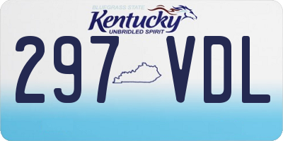 KY license plate 297VDL