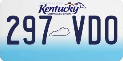 KY license plate 297VDO