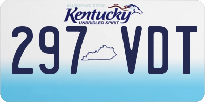 KY license plate 297VDT