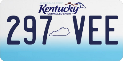 KY license plate 297VEE