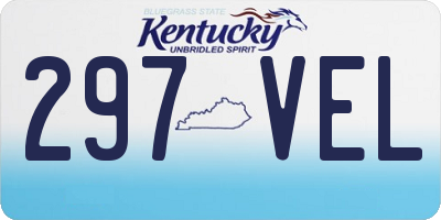 KY license plate 297VEL