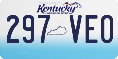KY license plate 297VEO