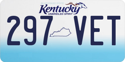 KY license plate 297VET