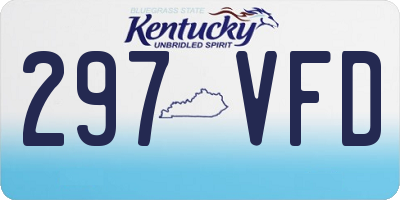 KY license plate 297VFD
