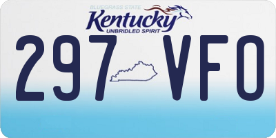 KY license plate 297VFO