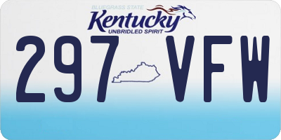 KY license plate 297VFW