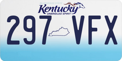 KY license plate 297VFX