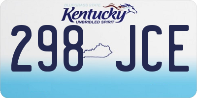 KY license plate 298JCE