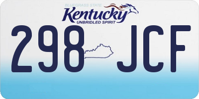 KY license plate 298JCF