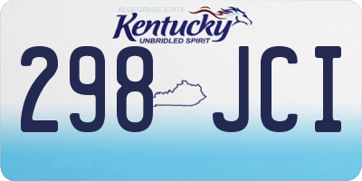 KY license plate 298JCI