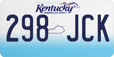 KY license plate 298JCK