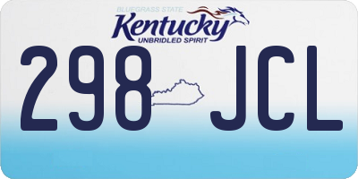 KY license plate 298JCL