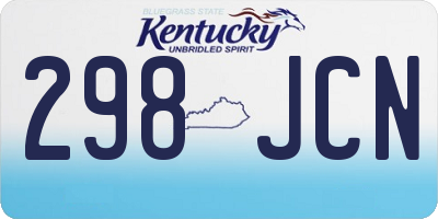 KY license plate 298JCN