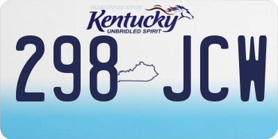 KY license plate 298JCW