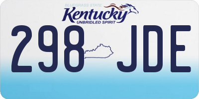 KY license plate 298JDE