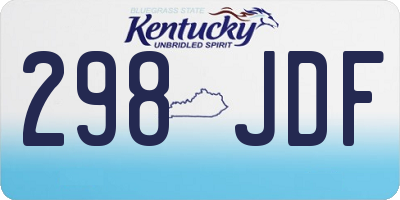 KY license plate 298JDF