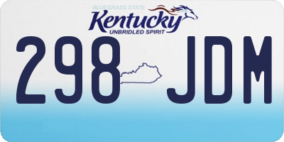 KY license plate 298JDM