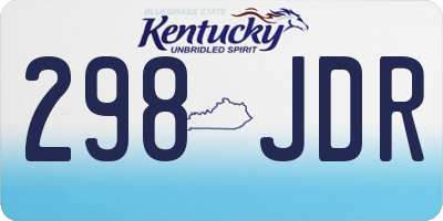 KY license plate 298JDR