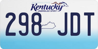 KY license plate 298JDT