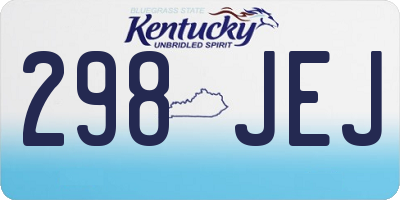KY license plate 298JEJ
