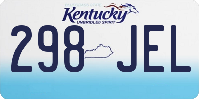 KY license plate 298JEL