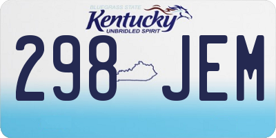 KY license plate 298JEM