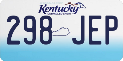 KY license plate 298JEP