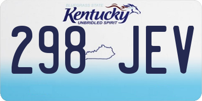 KY license plate 298JEV