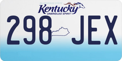 KY license plate 298JEX