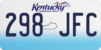 KY license plate 298JFC
