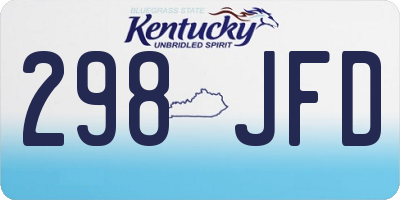 KY license plate 298JFD