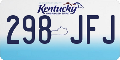 KY license plate 298JFJ
