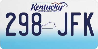 KY license plate 298JFK