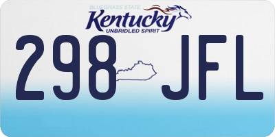 KY license plate 298JFL