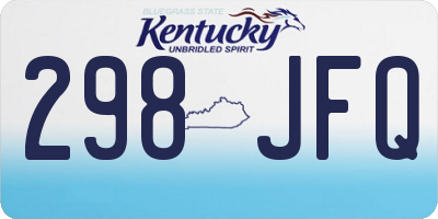 KY license plate 298JFQ