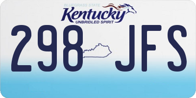 KY license plate 298JFS