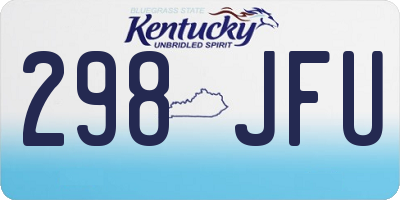 KY license plate 298JFU