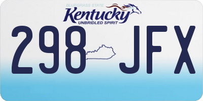 KY license plate 298JFX