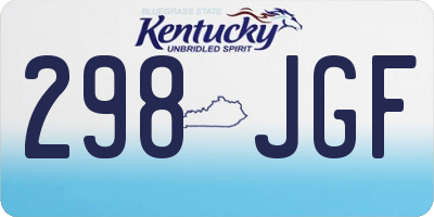 KY license plate 298JGF