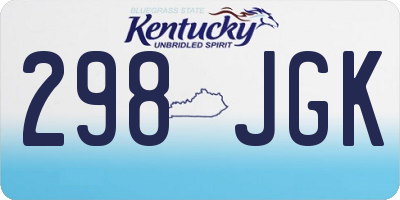 KY license plate 298JGK