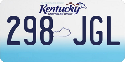 KY license plate 298JGL