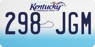 KY license plate 298JGM