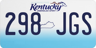 KY license plate 298JGS