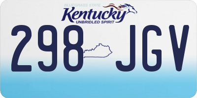 KY license plate 298JGV