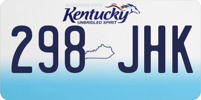 KY license plate 298JHK