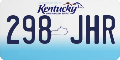 KY license plate 298JHR