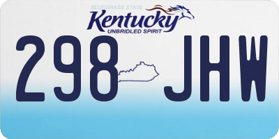 KY license plate 298JHW